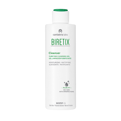 Gel limpiador formulado con activos que eliminan los restos de impurezas y regulan el exceso de grasa de la piel.