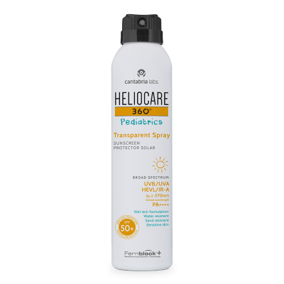 Spray de alta protección solar de rápida absorción ideal para niños incluso con pieles sensibles.