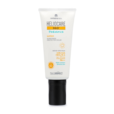 Loción pediátrica de alta proteccón y rápida absorción que repara y protege del daño solar.