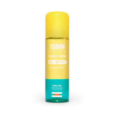 Fotoprotector corporal bifásico de rápida absorción formulado con activos antioxidantes y regeneradores que reparan la piel ante el daño de la exposición solar.
